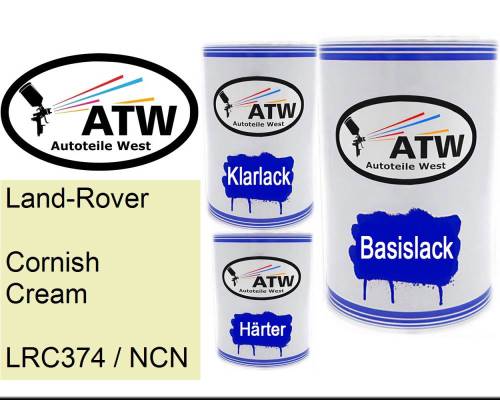Land-Rover, Cornish Cream, LRC374 / NCN: 500ml Lackdose + 500ml Klarlack + 250ml Härter - Set, von ATW Autoteile West.